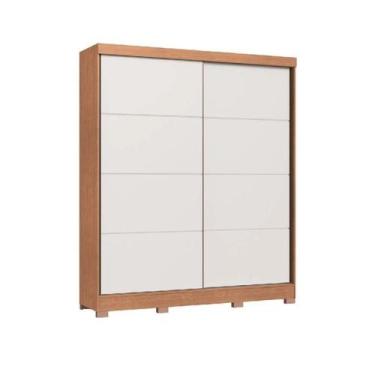 Imagem de Roupeiro 2 portas 4 gavetas Castro 0920M Cedro e Branco Line - Moveis 