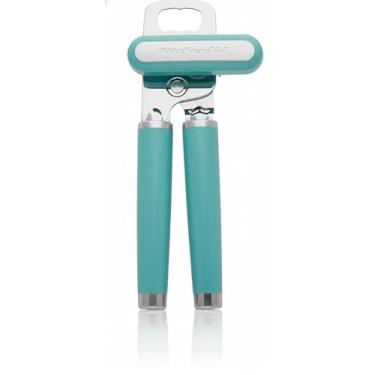 Imagem de Abridor de Latas Manual Duplo em Turquesa, Design Ergonômico, Alças Emborrachadas, Utensílio de Cozinha