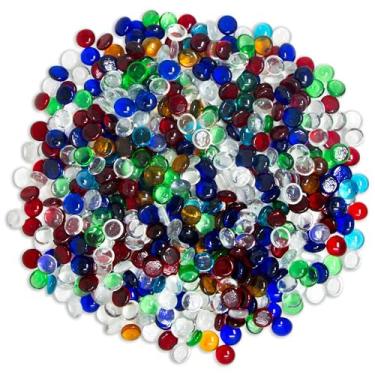 Imagem de Galashield Mármores de vidro plano para vasos, várias misturas de vidro, pedras preciosas, enchimento de vaso (2,3 kg, aprox. 540 peças)