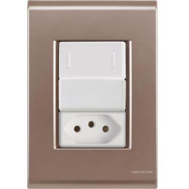 Imagem de Interruptor Tomada 20A Liz Ouro Velho Tramontina completo pronto - Kit