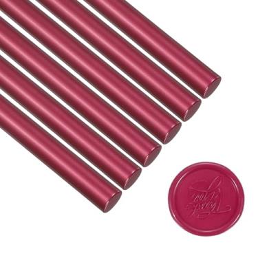 Imagem de PATIKIL 6 peças de bastões de cera de vedação, bastões de vedação de cera de pistola de cola para selos de carimbo, carta de envelope, convites de casamento, embrulho de artesanato, roxo, vermelho