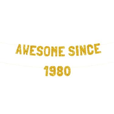 Imagem de Kainds Decorações de aniversário, letras grandes em negrito de 19,6 cm, faixa de celebração de aniversário jovial para famílias, letras antiderrapantes douradas e glitter que permanecem