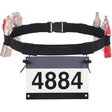 Imagem de Cinto Porta Numero Para Corrida Triathlon Ciclismo Carbo Gel