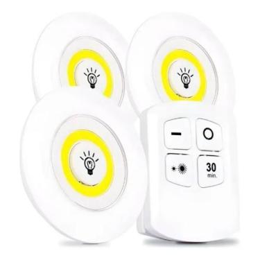Imagem de Kit 3 Lâmpada Spot Luminária Luz Led Sem Fio Com Controle - Bmax, Bran