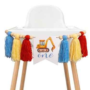 Imagem de Construction 1st Birthday Party Decoration for Boys Im Digging Being 1 Birthday Decor Dump Truck Decors for 1 Year Old Boys with Construction Bday Photo Banner Cake Topper Dump Truck High Chair Banner
