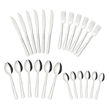 Imagem de Faqueiro Tramontina Búzios Cem Aço Inox Com Detalhe 24 Peças