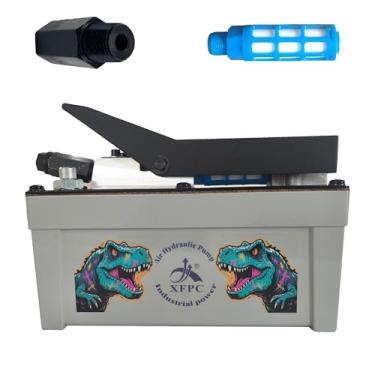 Imagem de Bomba hidráulica de ar 0,45 Gal 10.000 PSI Reservatório NPT 3/20.3 cm Saída de óleo, NPT 1/10.2 cm de entrada, bomba de pé hidráulica a ar feita de alumínio, cinza