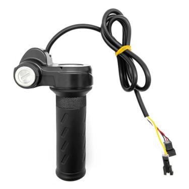 Imagem de Sandfren Aperto do acelerador de bicicleta elétrica, cabo de borracha Ebike Twist Speed Controller Grip com 2 teclas, cabo de acelerador de E-Scooter à prova d'água, universal para motocicleta