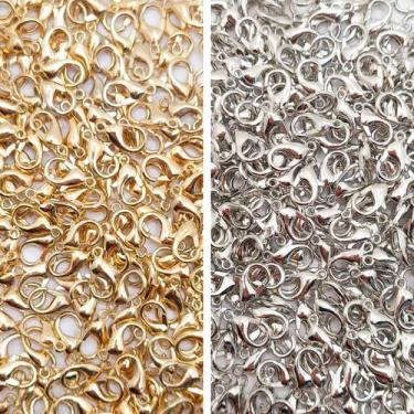 Imagem de Kit Fecho Lagosta Metal Dourado e Níquel 10mm 100pçs 50g Bijuteria - M
