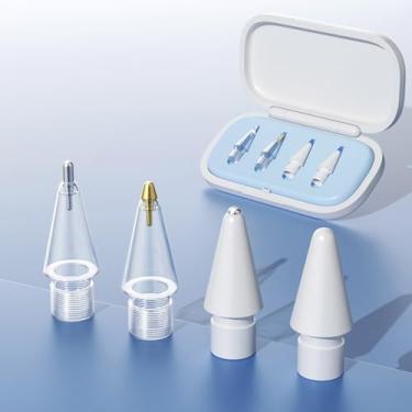 Imagem de UPDENI Pontas de lápis de substituição para pontas de Apple Piont, pontas finas para Apple Pencil de 2ª geração e lápis digital Logitech Crayon, iPod Pro Pencil, pacote com 4, azul