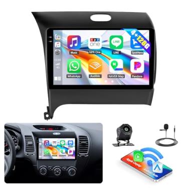 Imagem de [4+128G] Android 15 estéreo para carro Kia Forte Cerato K3 2013-2018 com carro sem fio CarPlay Android Auto, tela de 22.9 cm rádio veicular com Bluetooth GPS WiFi FM/RDS DSP EQ SWC câmera de backup