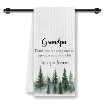 Imagem de CosxHabitat Toalhas de prato de cozinha para avô, presentes de avô de neta, netos, netos, vovô te amo para sempre, toalhas de chá decorativas de mão para cozinha, banheiro, 40 x 61 cm