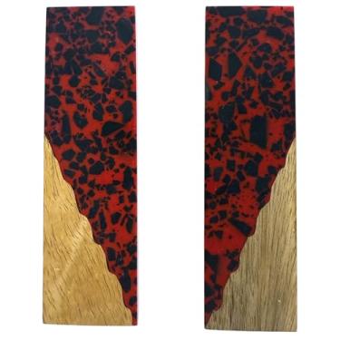 Imagem de Malayan Products | Espaços em branco de escala de faca de resina de madeira híbrida, espaços em branco de cabo de faca de manga acrílica, material de artesanato (girafa vermelha)