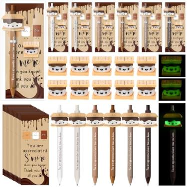 Imagem de Gueevin Conjunto de 36 canetas esferográficas inspiradoras de Marshmallow S'more com marcador de livro, mini resina para animais de estimação, Natal, funcionários de gratidão, presentes para equipe