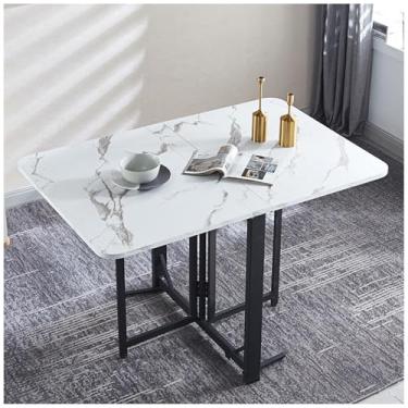 Imagem de 60 x 100 cm, mesa de jantar dobrável, extensível, móvel, economia de espaço, dobrável em 3 formas para cozinha, sala de jantar, casa
