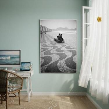 Imagem de Quadro Decorativo Copacabana Em Pretoebranco-70X50Cm - Quadros On-Line