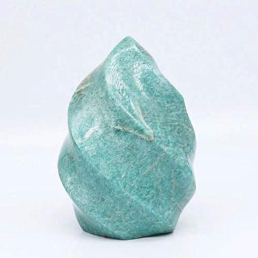 Imagem de Home Collections 1 peça 800g-1000g Natural Feng Shui Pedras Cristais Amazonita Troféu Chama
