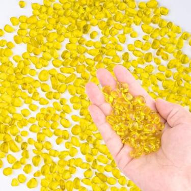 Imagem de Cascalho de tanque de peixes de 400 g, pedras de vidro coloridas, cascalho de aquário arco-íris irregular pequeno para decorações de aquário e tanque de tartaruga, cristais de contas de vidro do mar