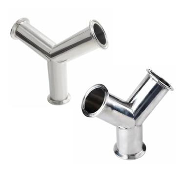 Imagem de 1 peça 3.8 cm 5.1 cm 6.3 cm 7.6 cm 8.9 cm 10.2 cm Tri Clamp Equal 3 Ways Y Shape 304 Encaixe de tubo de virola de aço inoxidável OROAOBOMT (51 mm (5.1 cm TC))