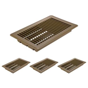 Imagem de PATIKIL Capas de ventilação de piso de 15 x 25 cm, 4 peças de registros de piso capas de ventilação de ar de metal resistentes, alavanca de fornecimento de ar ajustável fácil para grades de teto de