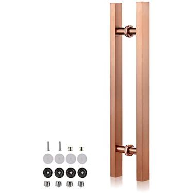 Imagem de Puxador de porta deslizante para porta de celeiro com ferramentas de instalação, puxador de porta frontal de entrada para portas de vidro de madeira, alça de barra resistente comercial, aço inoxidável