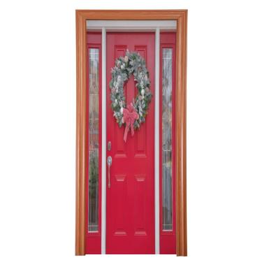 Imagem de ATTX Capa para porta da frente da guirlanda de Natal - Decoração de férias de tecido elástico lavável para festas, casa, decoração de porta da frente, 81 x 172 cm (172)