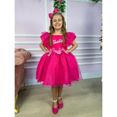 Imagem de Vestido Princesa Belli Temático Barbie Pink com Babado, 12