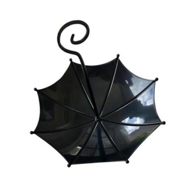 Imagem de Bothyi Alimentador de pássaros em formato de guarda-chuva, decoração multifuncional para jardim, bebedouro para pássaros, e decorativo, ideal para, Preto