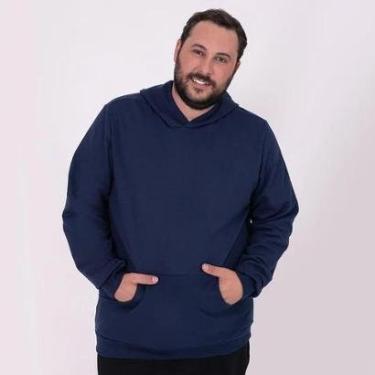 Imagem de Moletom Moleton blusa de frio Canguru Plus Size Agasalho-Masculino