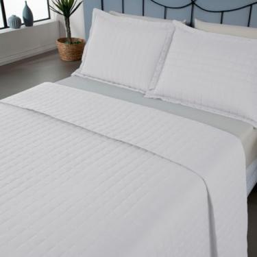 Imagem de Kit Cobre-Leito Casal Padrão 3 Peças Copacabana – Matelado Percal 300 Fios – Branco