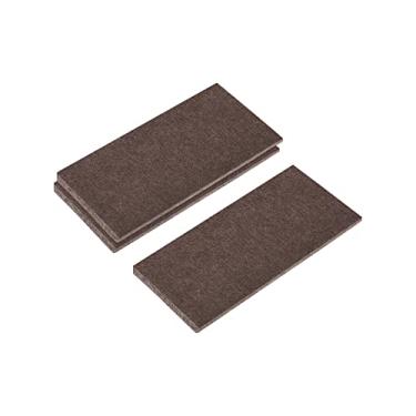 Imagem de Almofadas de feltro para móveis, 10 x 5 cm, autoadesivas, cortáveis, antiarranhões, protetores de piso quadrados, para pernas de móveis, piso de madeira, marrom, 3 peças