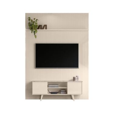 Imagem de Rack com Painel para TV até 65 Polegadas New Panorama 2 Portas Off White e Calacata