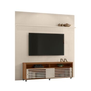Imagem de Rack com Painel para TV até 75 polegadas New Prestige 2 Portas Off White e Naturale