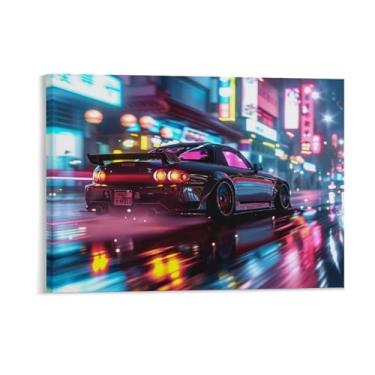 Imagem de HouLaiZhe S2000 Jdm Carro Neon Night Posters Tela Estética Parede Decoração de Parede Impressões Galeria Sala Decoração de Parede para Quarto Sala de Estar Escritório 18 x 24 polegadas (45 x 60 cm)