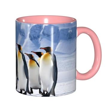 Imagem de Zeraoke Canecas de café criativas com estampa de pinguins no iceberg, personalizadas, presente para a família, tamanho de 325 ml, unissex