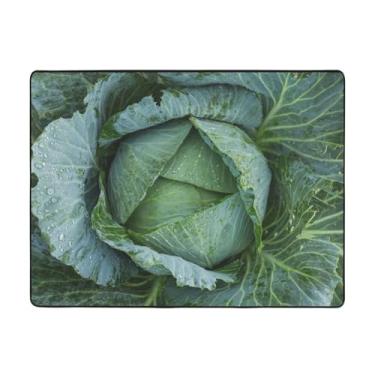 Imagem de ZERAOKE Tapete de área de repolho brilhante 48 x 63 polegadas, lavável na máquina com suporte antiderrapante, tapetes macios para sala de estar, quarto, entrada, quarto de crianças, decoração de casa