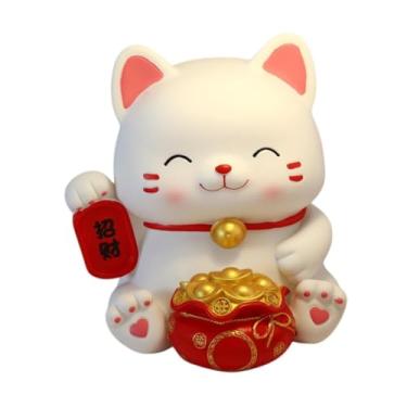 Imagem de Ｂｅｓｇａ Pote de poupança de gato, cofrinho de gato da sorte, pote de troca de dinheiro, estátua de gato da sorte, caixa de economia de dinheiro para crianças