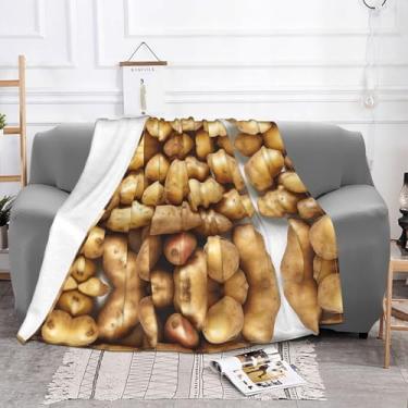 Imagem de ZERAOKE Batatas de jardim - Cobertor de lã antibolinhas estampado tamanho queen - Cobertor aconchegante leve para cama, sofá, acampamento - 4 tamanhos 102 x 76 a 203 x 152 cm