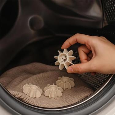 Imagem de 11 bolas reutilizáveis para lavar roupa – bolas de lavagem sem emaranhamento, bolas agitadoras de roupa antiembaraço para roupas mais limpas, lavagem eficaz para todas as máquinas, (branca)