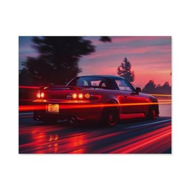 Imagem de HouLaiZhe S2000 Sports Speed Neon Art Posters Canvas Wall Estética Sala Decoração de Parede Impressões Galeria Sala Decoração de Parede para Quarto Sala de Estar Escritório 20 x 26 polegadas (50 x 65