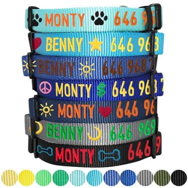 Imagem de Blueberry Pet Coleiras de cachorro personalizadas Essentials para cães médios | Coleira ajustável e personalizada com etiqueta de nome - bordada com nome e número de telefone do animal de estimação