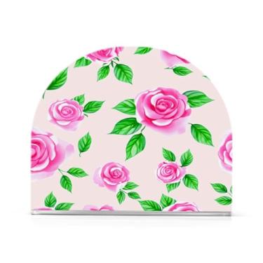 Imagem de xigua Suporte de guardanapo acrílico de rosas bonitas, porta-guardanapos para mesas cozinha restaurante decoração de casa, suporte decorativo moderno para guardanapos de coquetel de papel de jantar