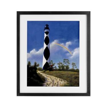 Imagem de Stupell Industries Impressão emoldurada preta North Carolina Cape Lookout sob vidro, design por Wind River Studios, 40,6 x 33,5 cm