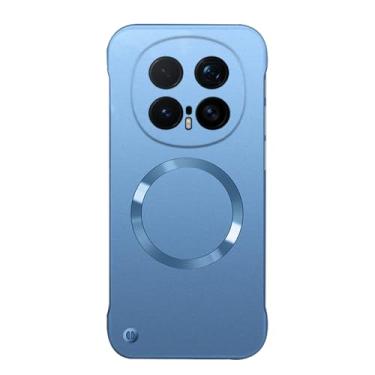 Imagem de LYJSMGZ Capa magnética para Huawei Honor Magic 8 Pro/Magic 8, capa de dissipação de calor sem bordas à prova de choque, fina, fosca, antiimpressões digitais, azul, Majic 8