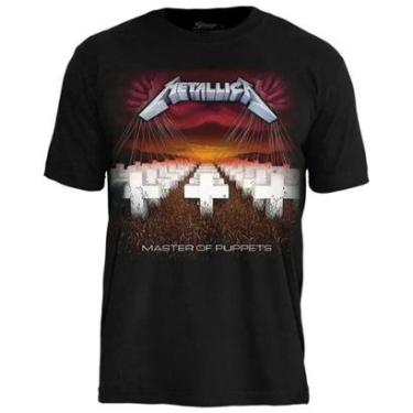 Imagem de Camiseta de Banda Metallica em Algodão Manga Curta Gola Redonda-Unissex