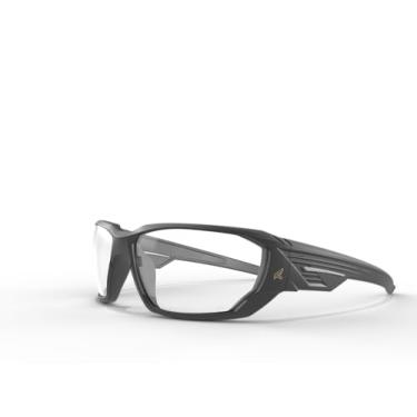 Imagem de EDGE Óculos de segurança XD411 Dawson, antiarranhões, antiderrapante, UV 400, grau militar, compatível com ANSI/ISEA e MCEPS, 12,8 cm de largura, armação preta fosco/lente transparente