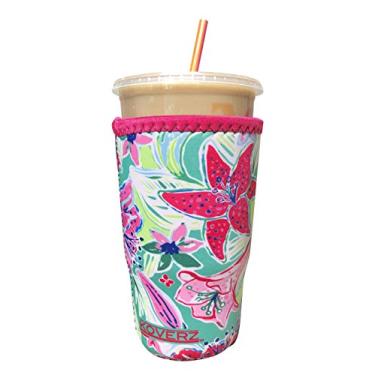 Imagem de Koverz Manga de Java para café gelado de neoprene – Manga isolante para bebidas frias, porta-copos de neoprene – Compatível com Starbucks e McDonald's Coffee – Lírio grande