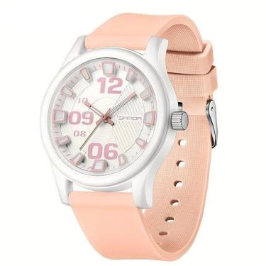 Imagem de Relógio Feminino De Quartzo - à Prova D`água, Leve Com Pulseira De Silicone Rosa