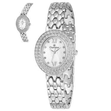 Imagem de Relógio Champion Feminino Ref: Cf25796q Oval Bracelete Prateado