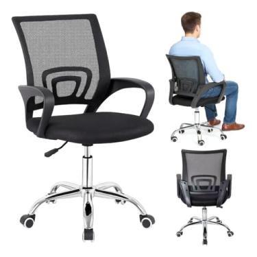 Imagem de Cadeira De Escritório Em Nylon Mesh Marca Polex - Giratória C/Rodinhas - Cor preto - Home Office